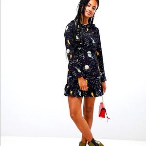 ASOS Glamorous Skater Style Riffle Celestial Dress BNWOT